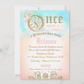 Eenmaal op Time Prinses Invitation Kaart (Achterkant)