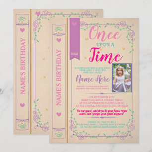 Eenmaal op Time Story Tale Book Birthday Foto Kaart
