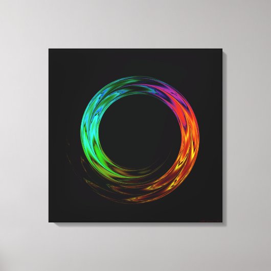 Eenmaal rond Fractal Art Wrapped Canvas (Voorkant)