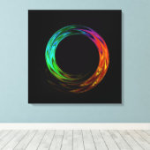Eenmaal rond Fractal Art Wrapped Canvas (Insitu (Houten vloer))