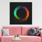 Eenmaal rond Fractal Art Wrapped Canvas (Insitu (Woonkamer))