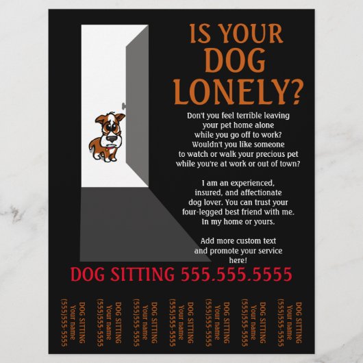 Eenmalige Dog Sitting.Sitter.Service.Business Flyer (Voorkant)
