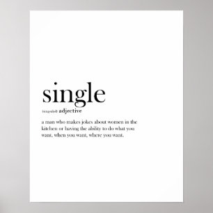Eénmalige (mannelijke) grappige definitietype poster
