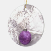 Eenmalige Paarse kerstbal Keramisch Ornament (Links)