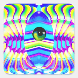 Eenogige ster Beast Ken Gage Psychedelische Kunst Vierkante Sticker
