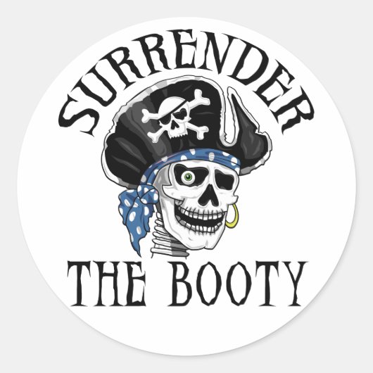 Eenoige piraatschedel en kruisbeenderen ronde sticker (Voorkant)