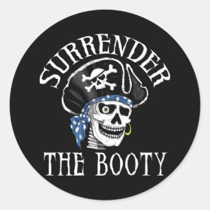 Eenoige piraatschedel en kruisbeenderen ronde sticker