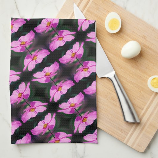 Eenroze Cosmos Flower Pattern Theedoek (Quarter Fold)