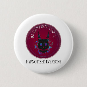 Eens Ademgehaald: Hypnotische Demonen Schedel Ronde Button 5,7 Cm