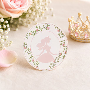 Eens Op Een Tijd Pink Prinses Bloemrijke Coquette Ronde Sticker