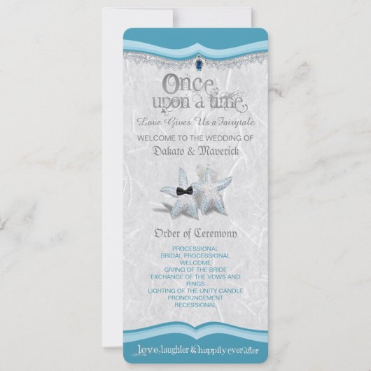 Eens Upon Een Tijd Huwelijksprogramma Kaart (Voorkant)