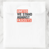 Eensgezind zijn we tegen fascisten ronde sticker (Tas)