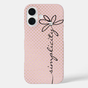 Eenvoud Daisy tekst glinsterende gouden Stippen iPhone 16 Hoesje