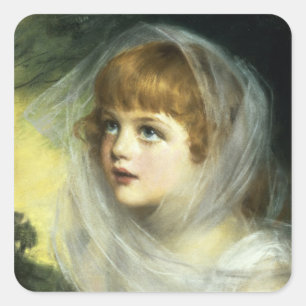 Eenvoud en onschuld, 1900 vierkante sticker
