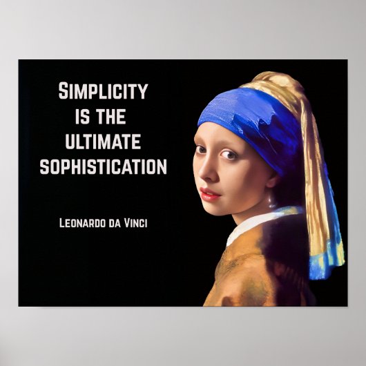 Eenvoud is de ultieme verfijning poster (Voorkant)