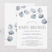 Eenvoud van eucalyptus | Baby Brunch Kaart (Voorkant / Achterkant)