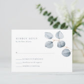 Eenvoud van eucalyptus | Huwelijksreactie RSVP Kaartje (Staand voorkant)