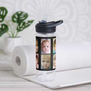 Eenvoudig 10 foto-collage zwart toevoegen waterfles