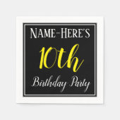 Eenvoudig, 10e verjaardagsfeest met aangepaste naa servetten (Voorkant)