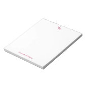 Eenvoudig 2 Monogram Initiaal Professional Bourgog Notitieblok (Gedraaid)