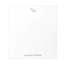 Eenvoudig 2 Monogram Initiaal Professional Bourgog Notitieblok