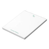 Eenvoudig 2 Monogram Initiaal Professional Groen Notitieblok (Gedraaid)