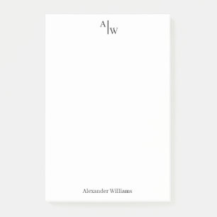 Eenvoudig 2 Monogram Initiaal Professioneel Basis Post-it® Notes