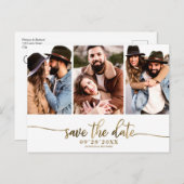 Eenvoudig 3 foto-inkuiling waarop de datum wordt o briefkaart (Voorkant / Achterkant)