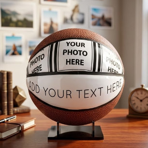 Eenvoudig 3 foto's en tekst toevoegen - Afbeelding Basketbal