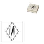 Eenvoudig 3 Initiaal Letter Monogram #5 Diamond Li Rubberstempel (Gestempeld)