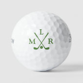Eenvoudig 3 Initiaal letters groen monogram Golfballen (Voorkant)