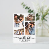 Eenvoudig 4 foto-inkuiling waarop de datum wordt o briefkaart (Staand voorkant)