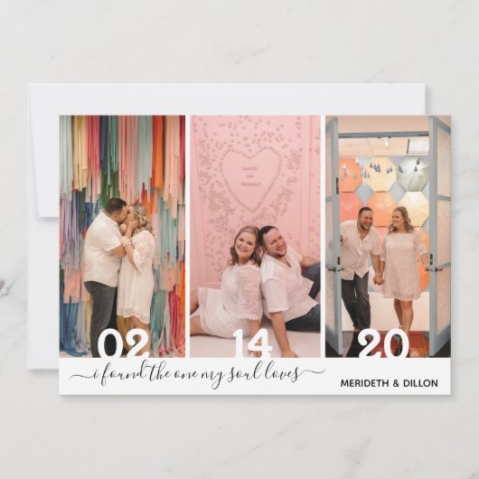 Eenvoudig 4 Foto legant Script Save the Date (Voorkant)