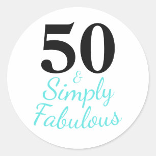Eenvoudig 50 en Fabulous 50th Birthday Ronde Sticker