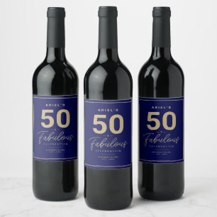 Eenvoudig 50- en Fabulous Personal Wine Label Wijn Etiket