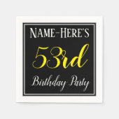 Eenvoudig, 53e verjaardagsfeestje w / aangepaste n servet (Voorkant)