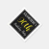 Eenvoudig, 90ste verjaardagsfeestje w / aangepaste servetten (Hoek)