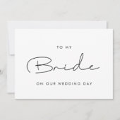 Eenvoudig aan mijn bruid op onze trouwdag kaart (Voorkant)