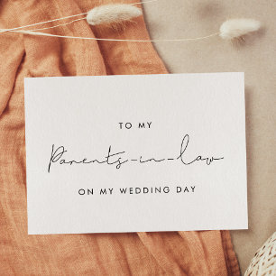 Eenvoudig Aan mijn ouders in de wet op mijn trouwd Kaart