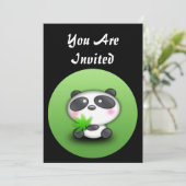 EENVOUDIG AAN TE PASSEN - Beer Uitnodiging Panda (Staand voorkant)