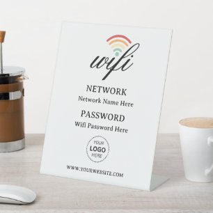 Eenvoudig Aangepast Gast Wifi Wachtwoord en Netwer Reclamebord Met Voetstuk