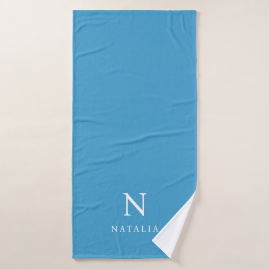 Eenvoudig aangepast Kinder monogram en naam Badhanddoek (Badhanddoek)