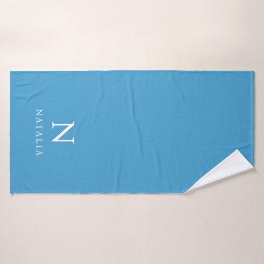 Eenvoudig aangepast Kinder monogram en naam Badhanddoek (Badhanddoek)