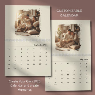 Eenvoudig Aangepast Modern Ontwerp Foto Kalender