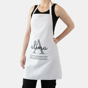 Eenvoudig Aangepast Ontwerp Persoonlijke Monogram Schort