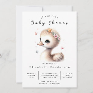Eenvoudig aangepast zwaan Baby shower Kaart