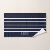 Eenvoudig aangepaste chique nautische gestreept we bad handdoek (Handdoek)