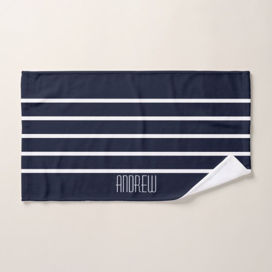 Eenvoudig aangepaste chique nautische gestreept we bad handdoek (Handdoek)