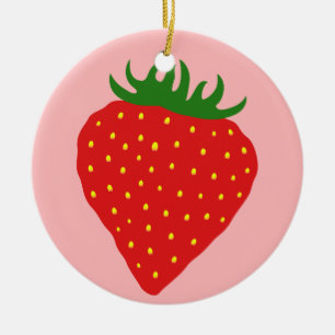 Eenvoudig aardbeien, aangepast versieren keramisch ornament