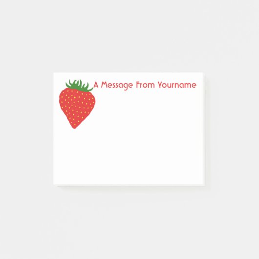 Eenvoudig aardbeienaangepaste Post-it-notities Post-it® Notes (Voorkant)
